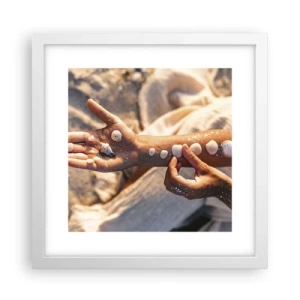 Plakat i hvid ramme - Skønhed inden for rækkevidde - 30x30 cm