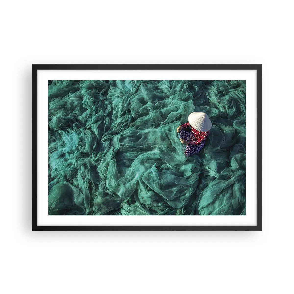 Plakat i sort ramme - I et hav af lys - 70x50 cm