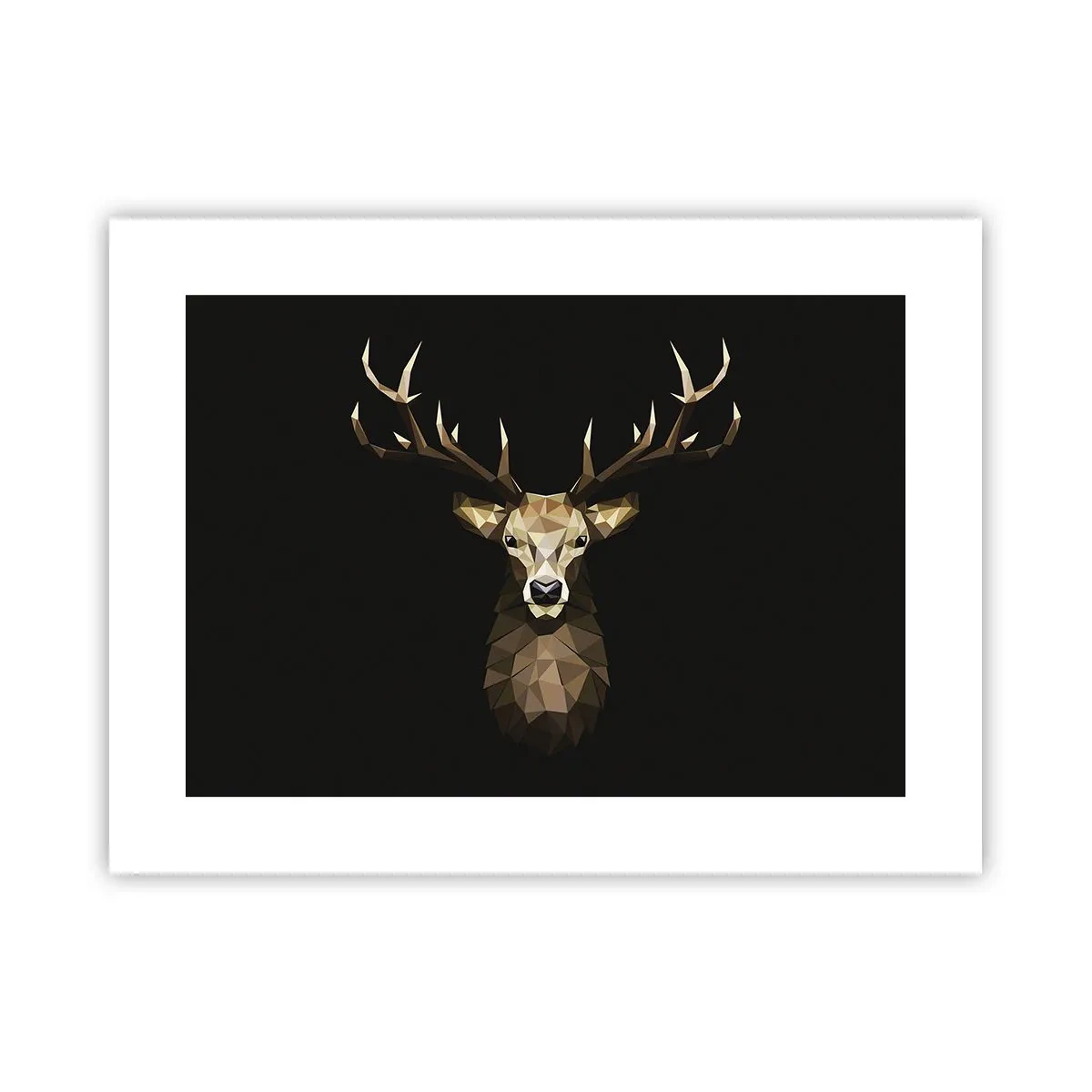 Plakat - Kubistisk hjort - 40x30 cm