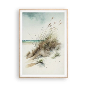 Plakat i ramme af lyst egetræ - Pakket ind i sand - 70x100 cm