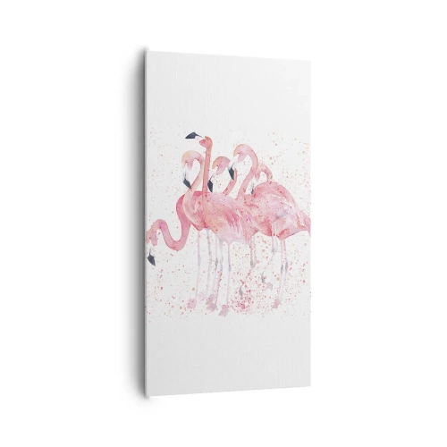 Lærredstryk - Billede på lærred - Lyserød ansambl - 65x120 cm