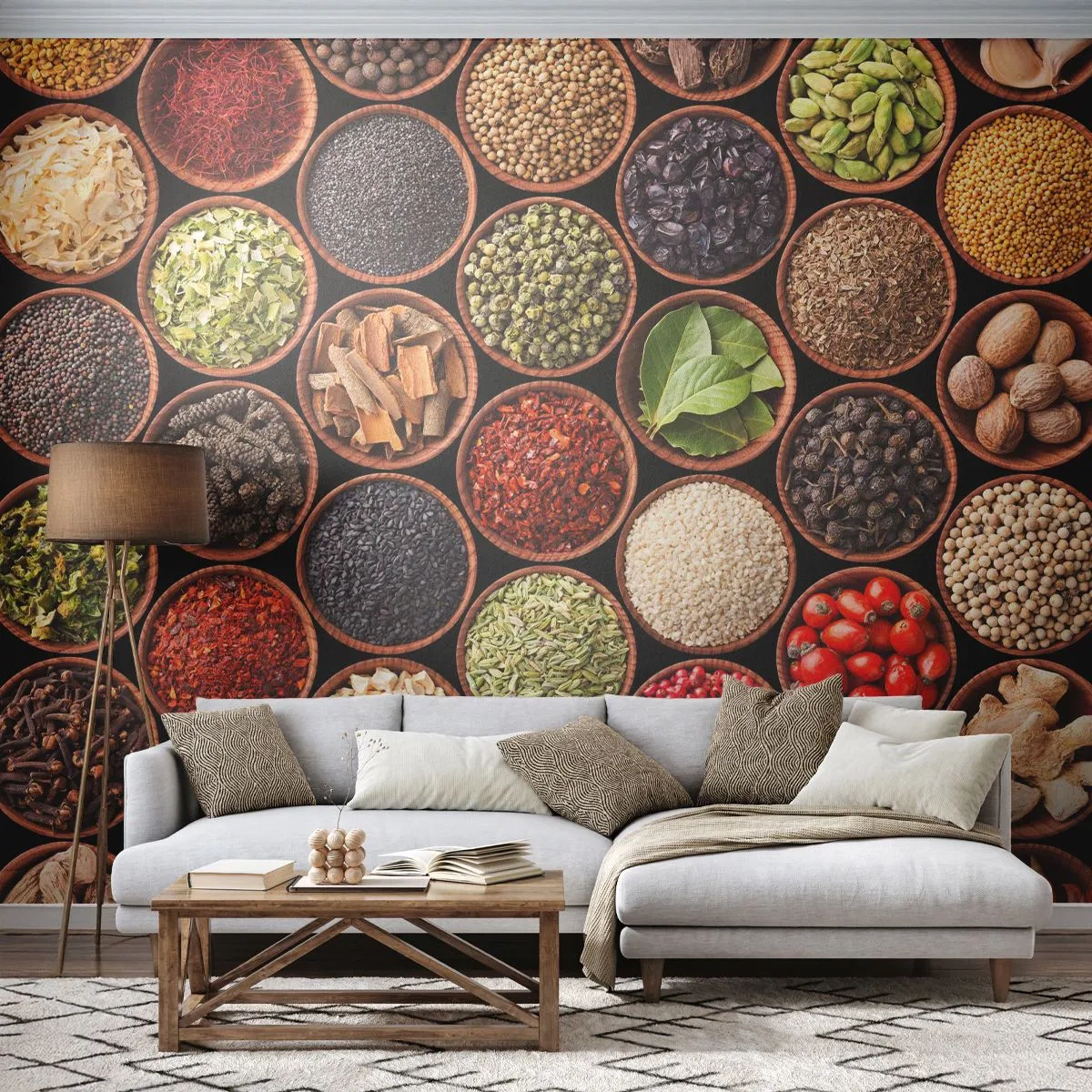 Fototapet Premium Sand - Alle verdens smage - Gastronomi, Krydderier, Tørrede urter - 100x70 cm