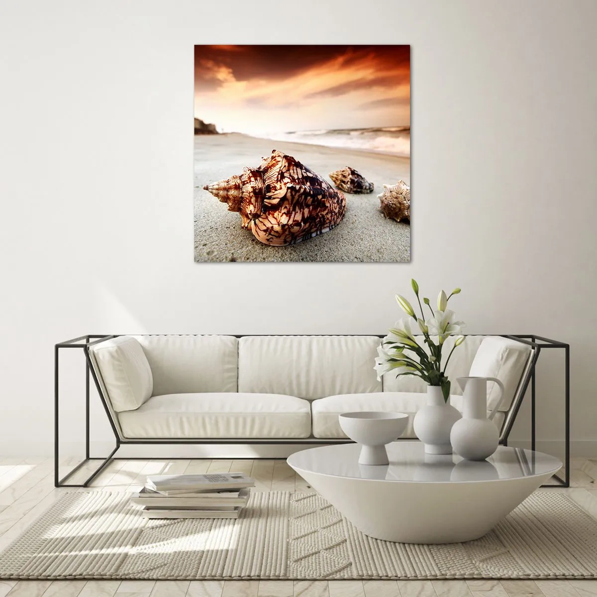 Billede på glas - Bølgebevægelser - 60x60 cm