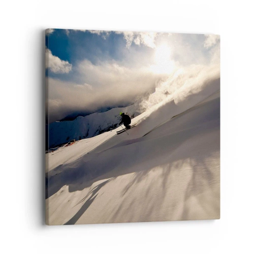 Lærredstryk - Billede på lærred - Udfordringen i bjergene - 40x40 cm