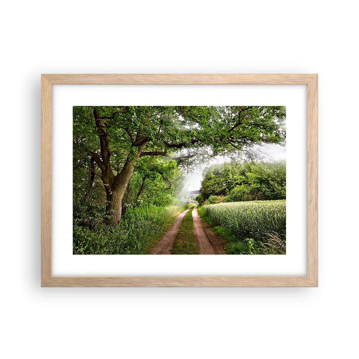 Plakat i ramme af lyst egetræ - Et in Arcadia ego - 40x30 cm