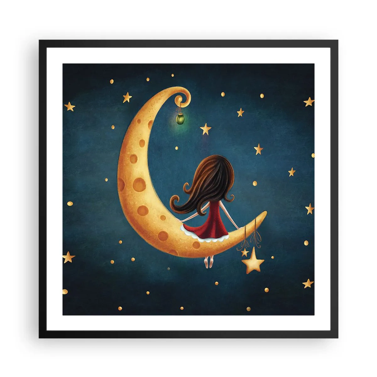 Plakat i sort ramme - Der var engang... - 60x60 cm