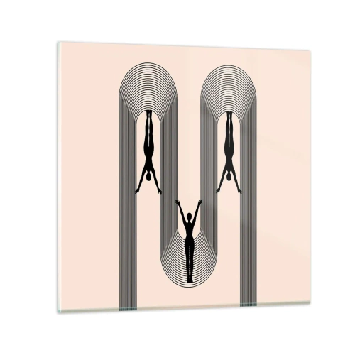 Billede på glas - På hovedet nedad - 30x30 cm