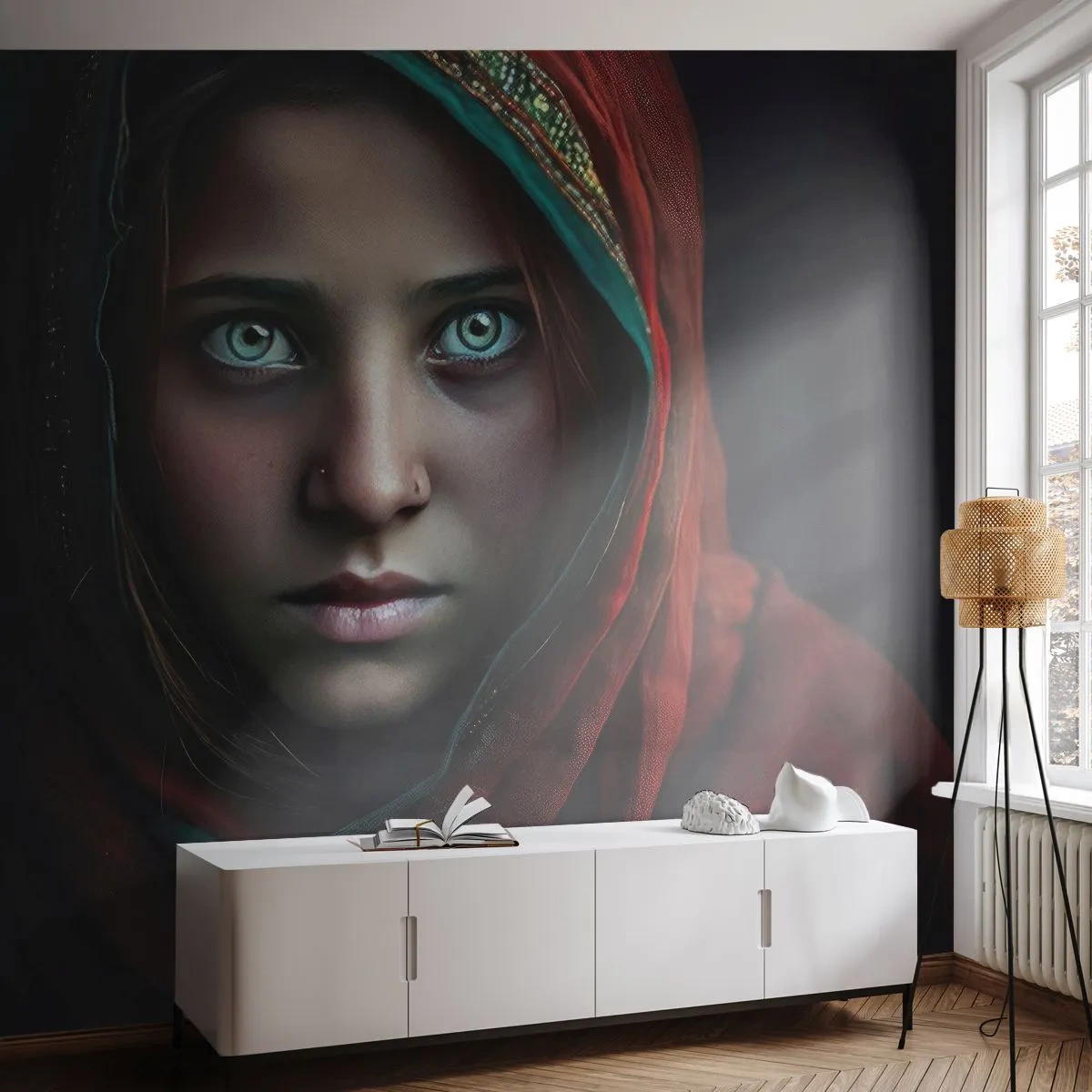 Fototapet Selvklæbende Deluxe Sticker - Østens prinsesse - Pige, Portræt, Pakistan - 100x70 cm