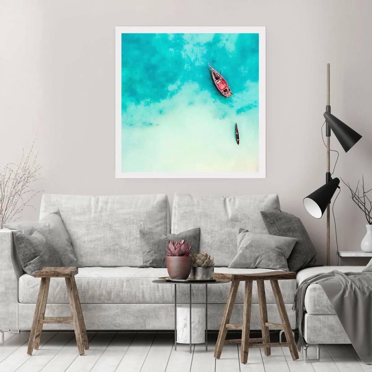 Plakat - For på Zanzibars strande, når det overskydende vand... - 50x50 cm