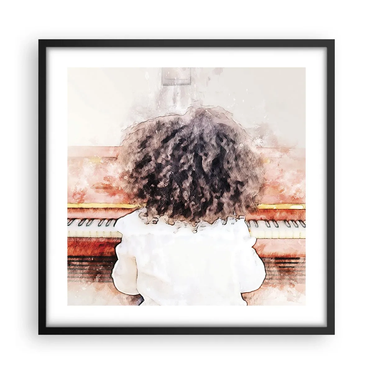 Plakat i sort ramme - i et ny verden - 50x50 cm
