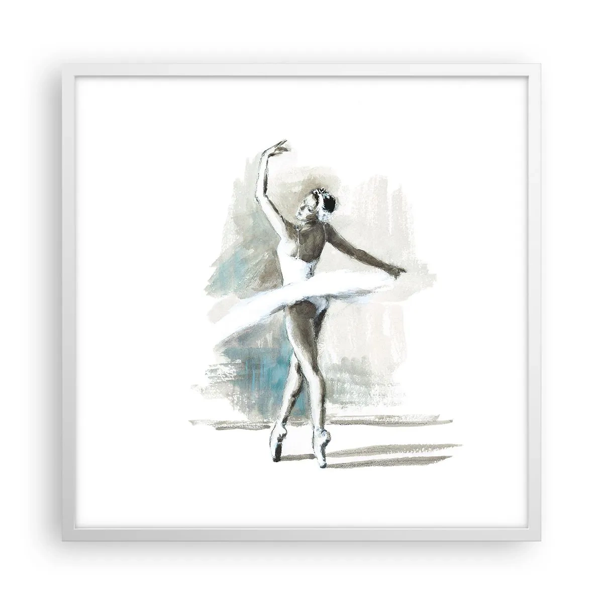 Plakat i hvid ramme - Fortryllet til en svane - 60x60 cm