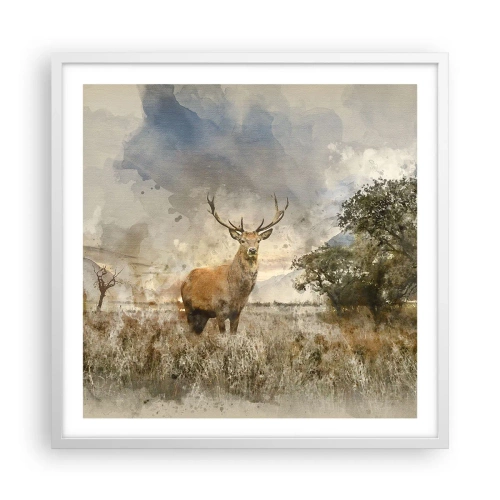 Plakat i hvid ramme - Værdighed - styrke - værdighed - 60x60 cm