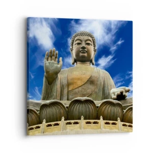 Lærredstryk - Billede på lærred - Lev uden frygt - 30x30 cm