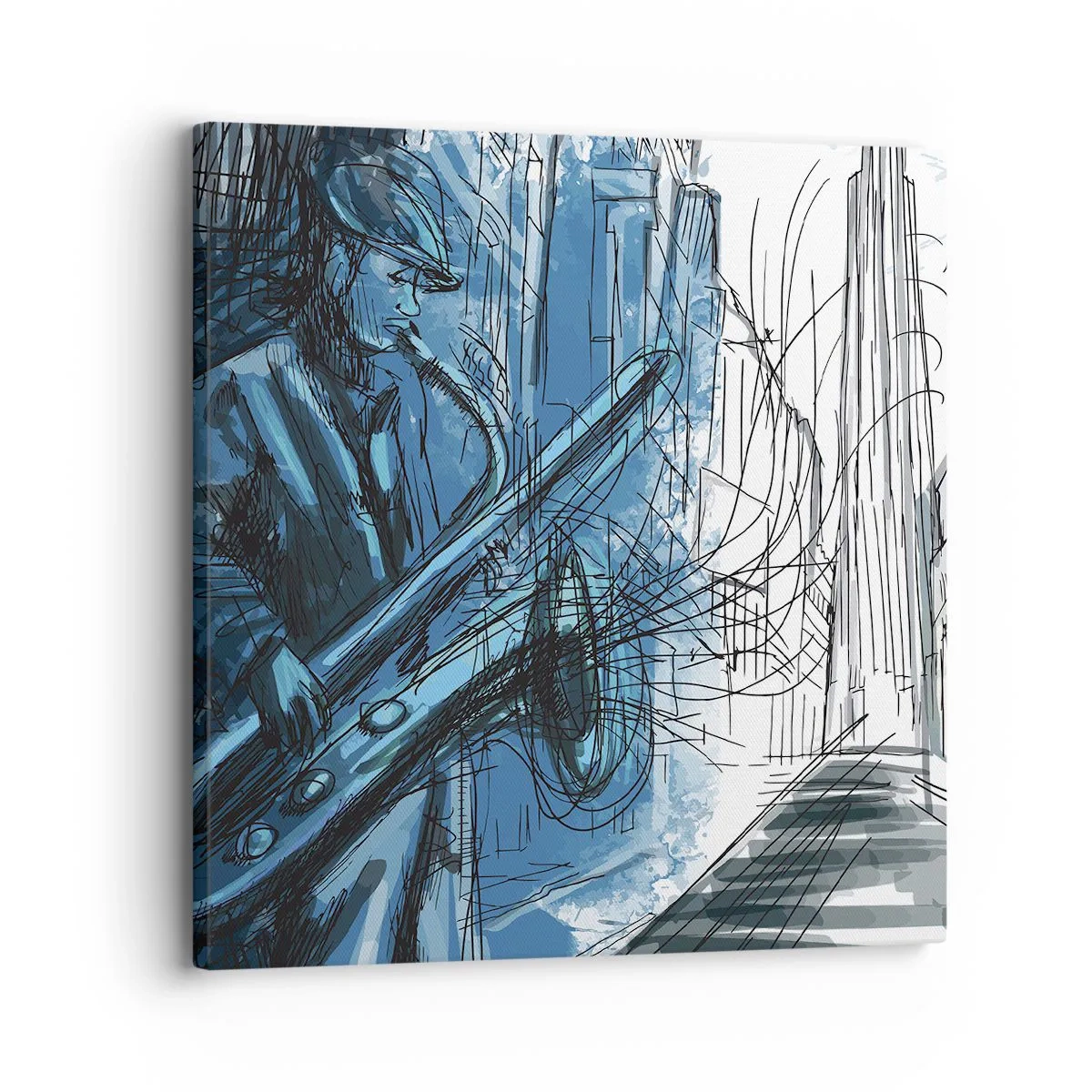 Lærredstryk - Billede på lærred - Byens rapsodi - 30x30 cm