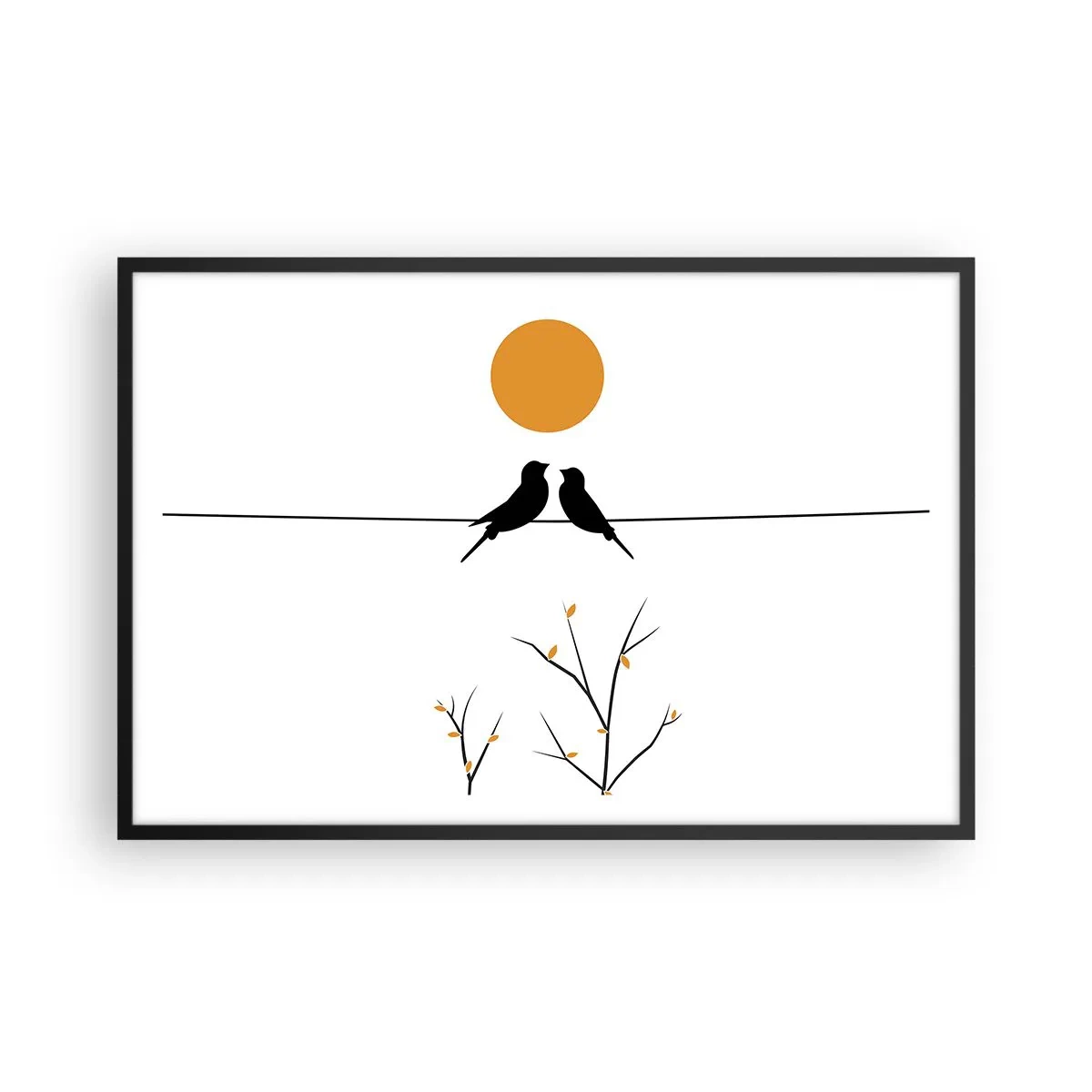 Plakat i sort ramme - Nattergal - 91x61 cm