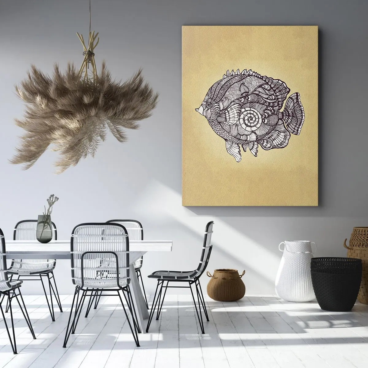 Lærredstryk - Billede på lærred - Fra et hav af ornamenter - 80x120 cm