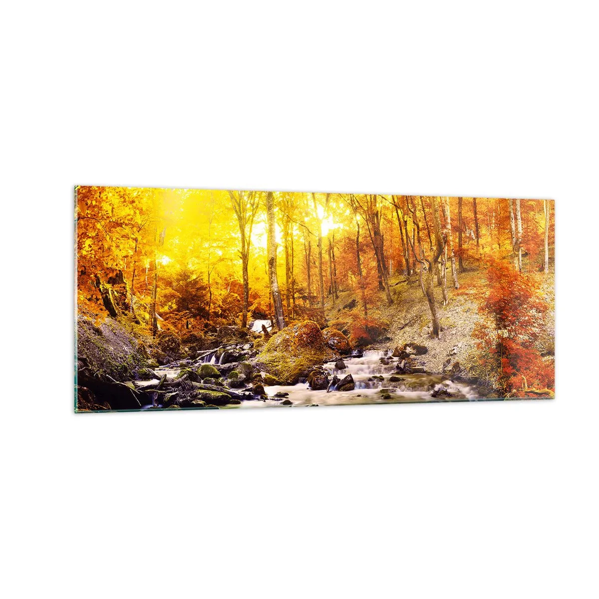 Billede på glas - Sten indfattet i guld og platin - 100x40 cm