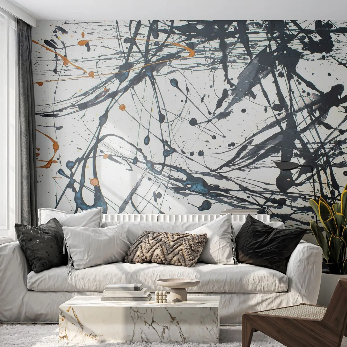 Fototapet Selvklæbende Deluxe Sticker - Ekspressionistisk abstraktion - Abstraktion, Stykke, Kunstnerisk - 100x70 cm