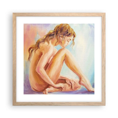 Plakat i ramme af lyst egetræ - Ungdomens handling - 40x40 cm