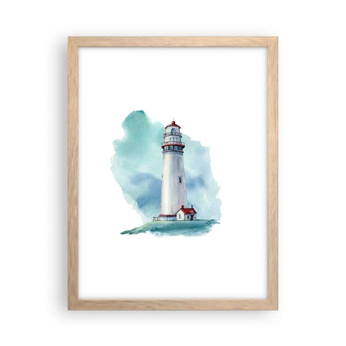 Plakat i ramme af lyst egetræ - Det blås blide søster - 30x40 cm