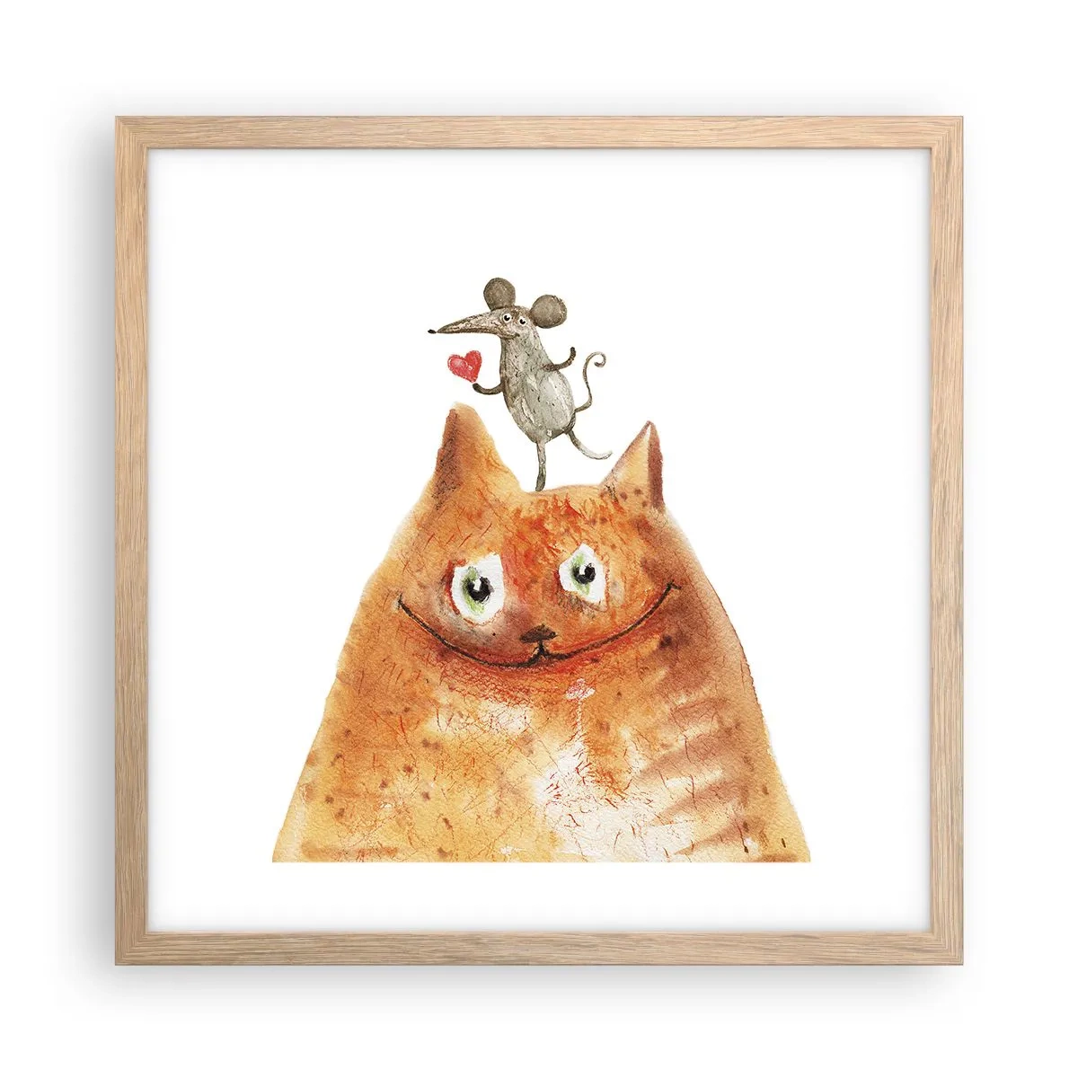 Plakat i ramme af lyst egetræ - Kærlighedens paradokser - 40x40 cm