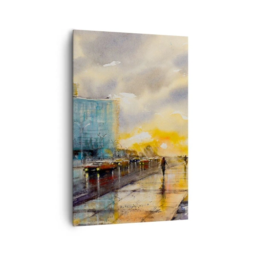 Lærredstryk - Billede på lærred - Livet på kysten - 80x120 cm