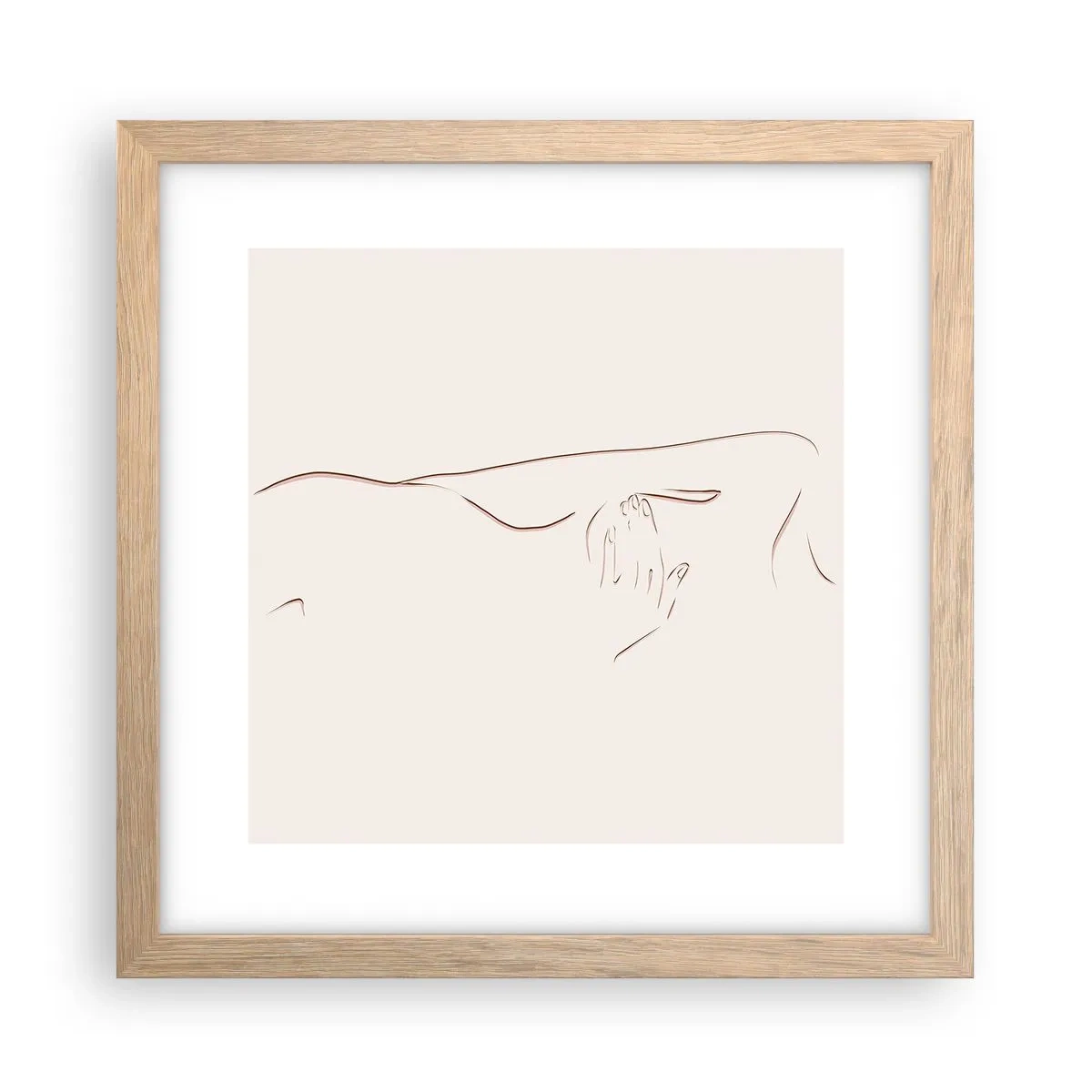 Plakat i ramme af lyst egetræ - Begærets form - 30x30 cm