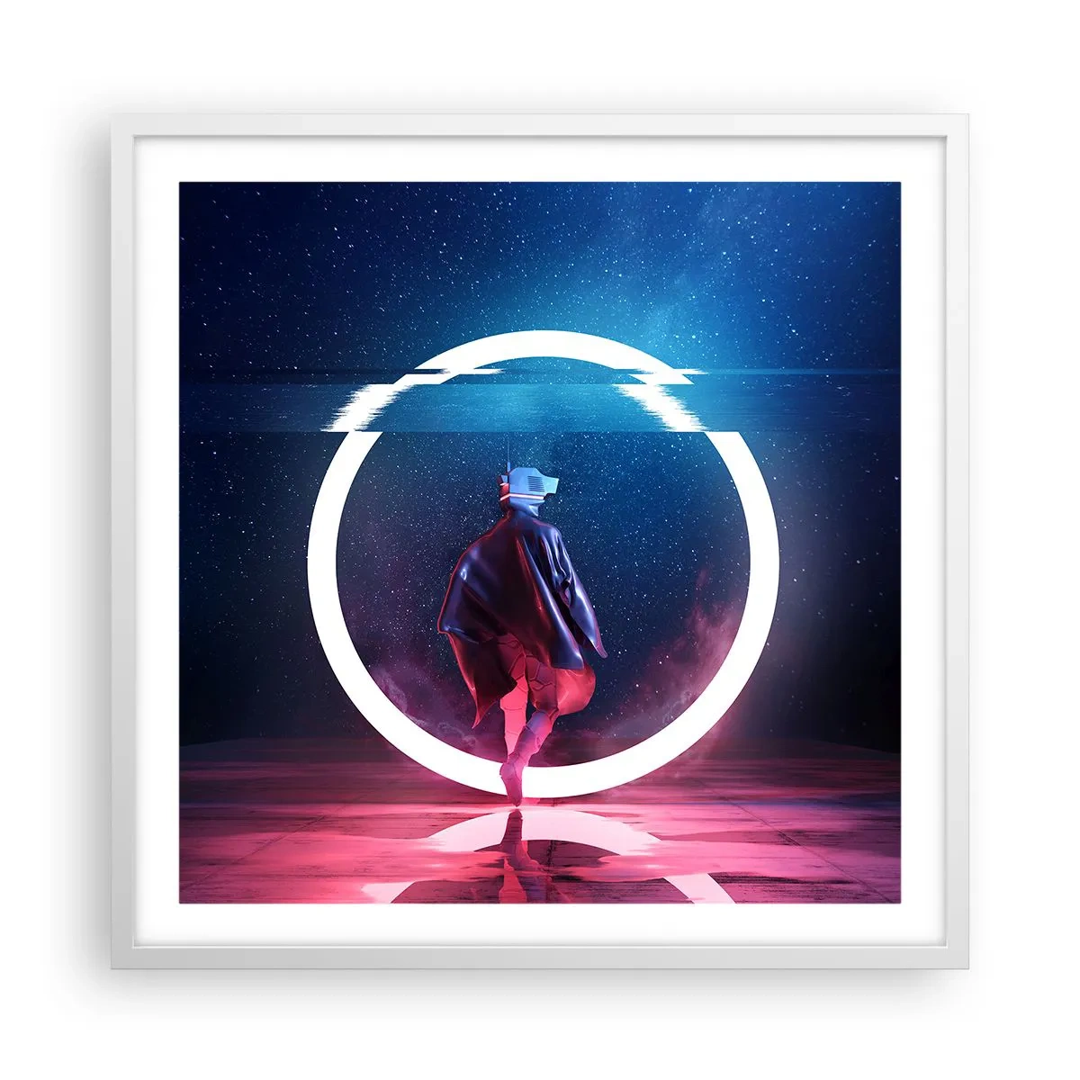 Plakat i hvid ramme - Mellem verdener - 60x60 cm