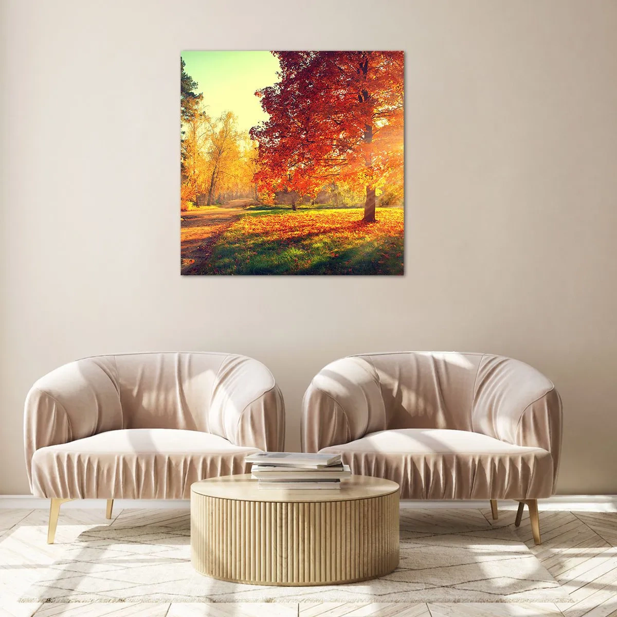 Billede på glas - Rød er smuk - 40x40 cm