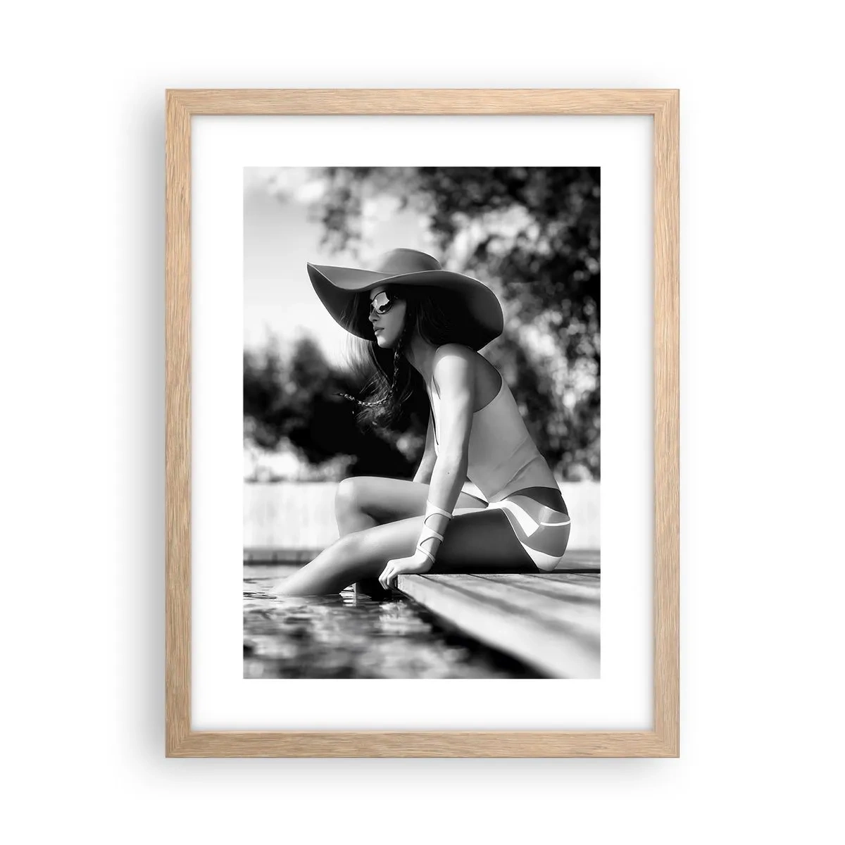 Plakat i ramme af lyst egetræ - Sommerdrøm - 30x40 cm