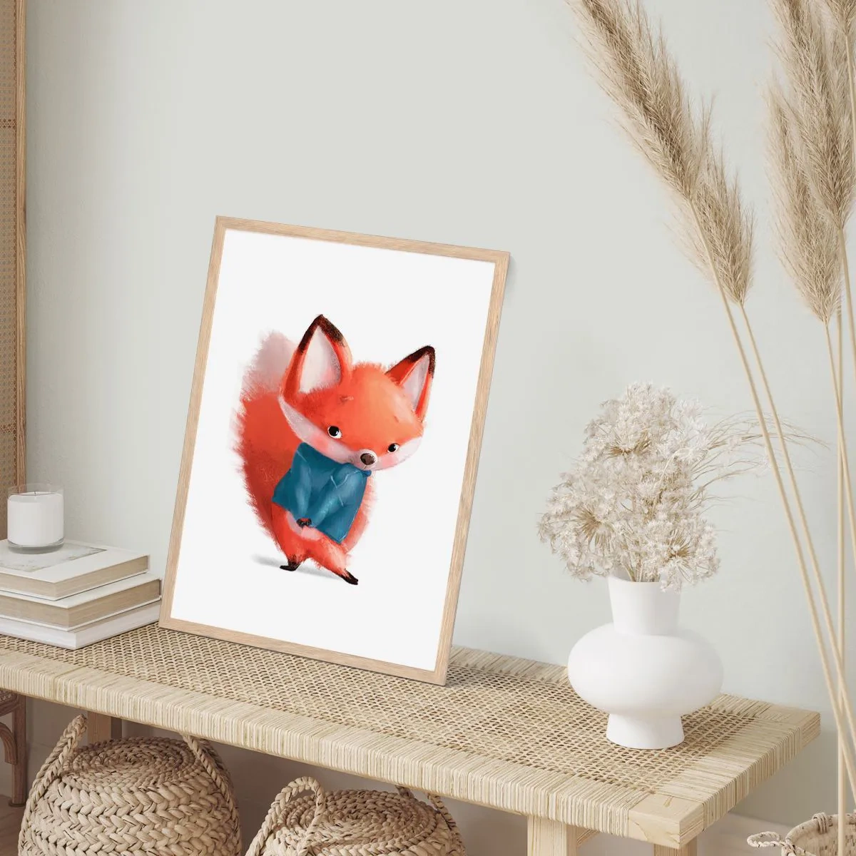 Plakat i ramme af lyst egetræ - Ser jeg smuk ud i den her? - 50x70 cm