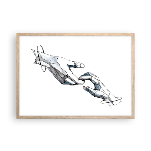 Plakat i ramme af lyst egetræ - En god gestus - 70x50 cm