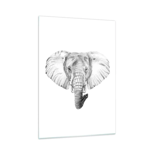 Billede på glas - "Der var en elefant, stor som - en elefant". - 50x70 cm