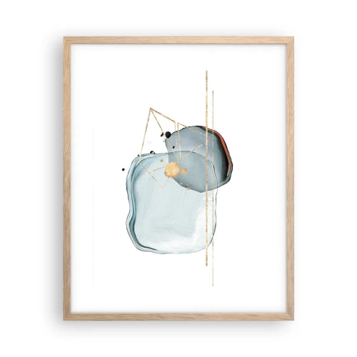 Plakat i ramme af lyst egetræ - En undersøgelse af dråber - 40x50 cm