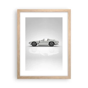 Plakat i ramme af lyst egetræ - Løftet om sjov - 30x40 cm