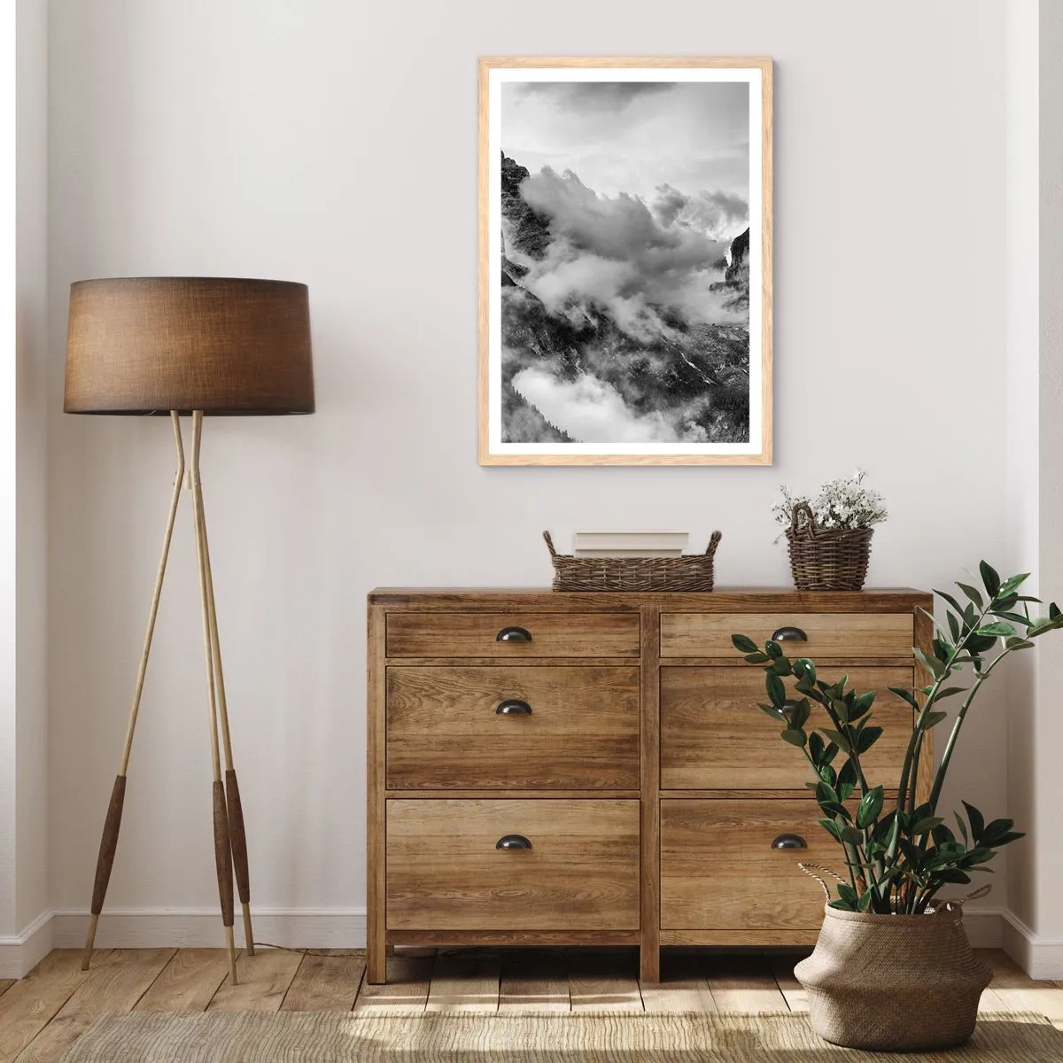 Plakat i ramme af lyst egetræ - Smukt og grusomt - 30x40 cm