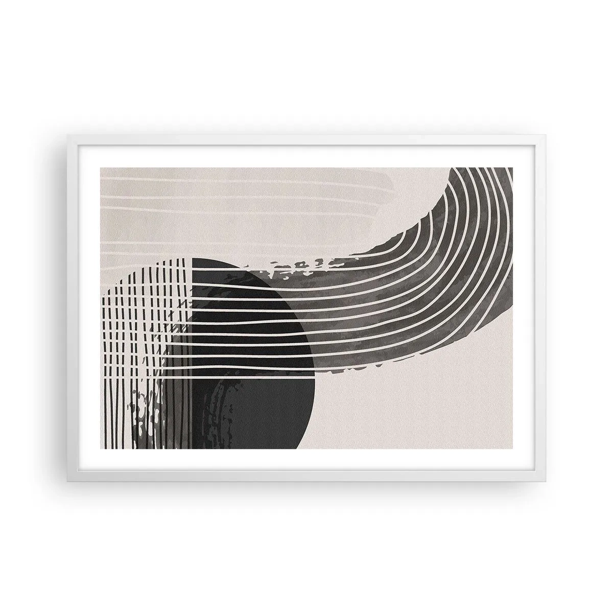 Plakat i hvid ramme - Derhen og tilbage - 70x50 cm