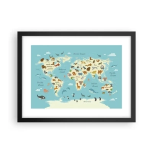 Plakat i sort ramme - Gode naboer - 40x30 cm