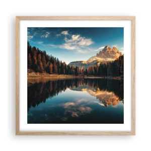 Plakat i ramme af lyst egetræ - Dobbelt landskab - 50x50 cm