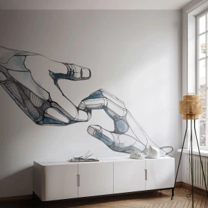 Fototapet Premium Sand - En god gestus - Abstraktion, Hænder, Grafik - 200x140 cm