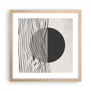 Plakat i ramme af lyst egetræ - Halvkomposition - 40x40 cm