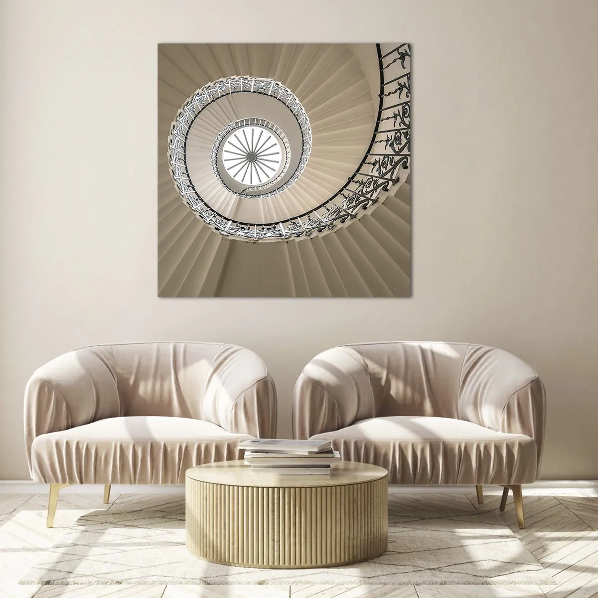 Billede på glas - I midten af en skal - 70x70 cm