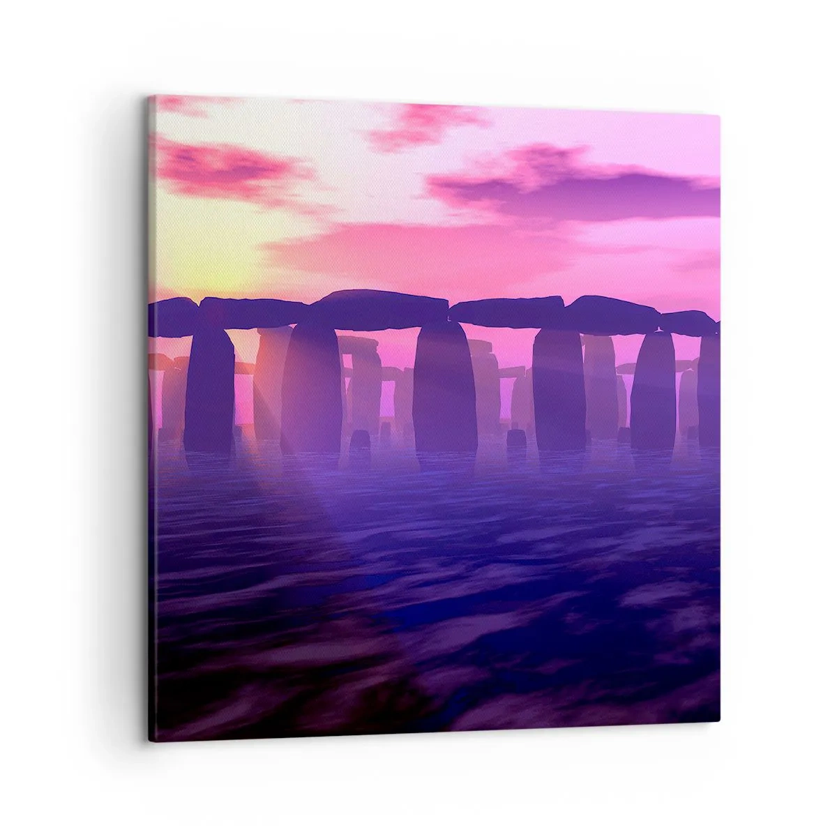 Lærredstryk - Billede på lærred - Mystik ved daggry i tågen - 50x50 cm