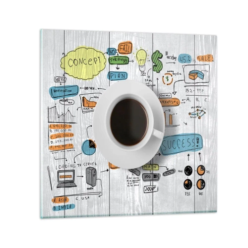 Billede på glas - Tid til en pause - 50x50 cm