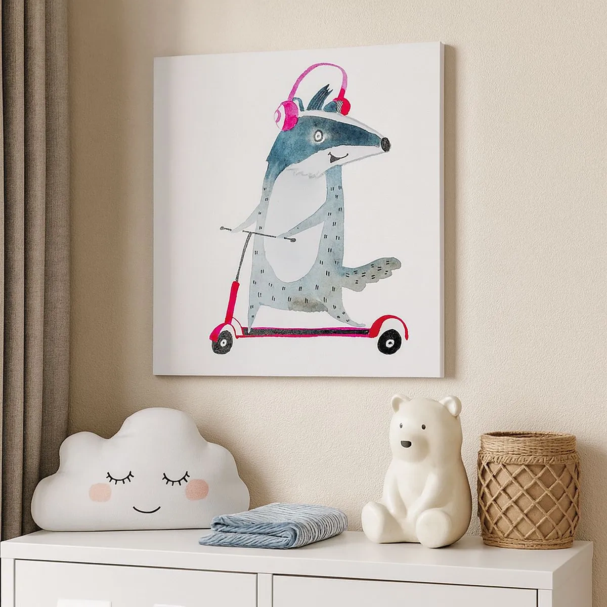 Lærredstryk - Billede på lærred - Grævlingens glæder - 30x30 cm