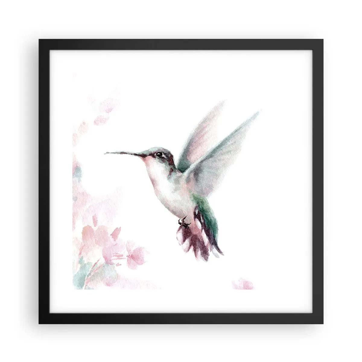 Plakat i sort ramme - Stoppet i flagren - 40x40 cm