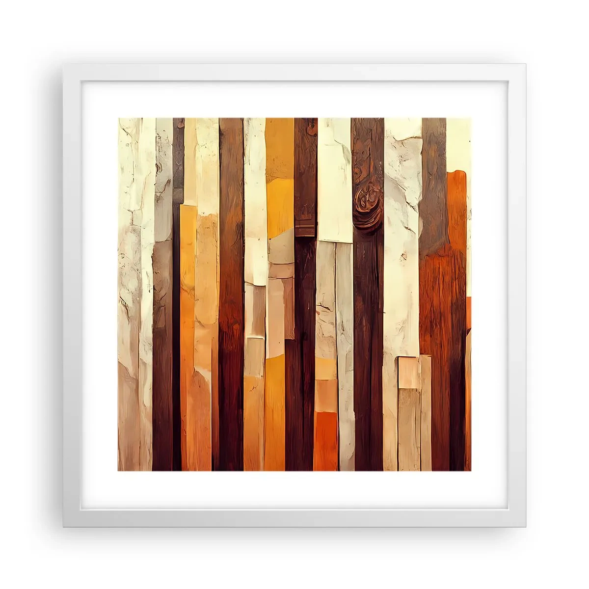 Plakat i hvid ramme - Hymne af skovens træer - 40x40 cm