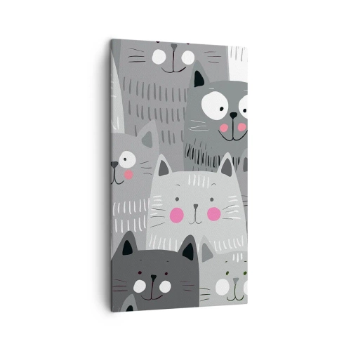 Lærredstryk - Billede på lærred - Kattens verden - 45x80 cm