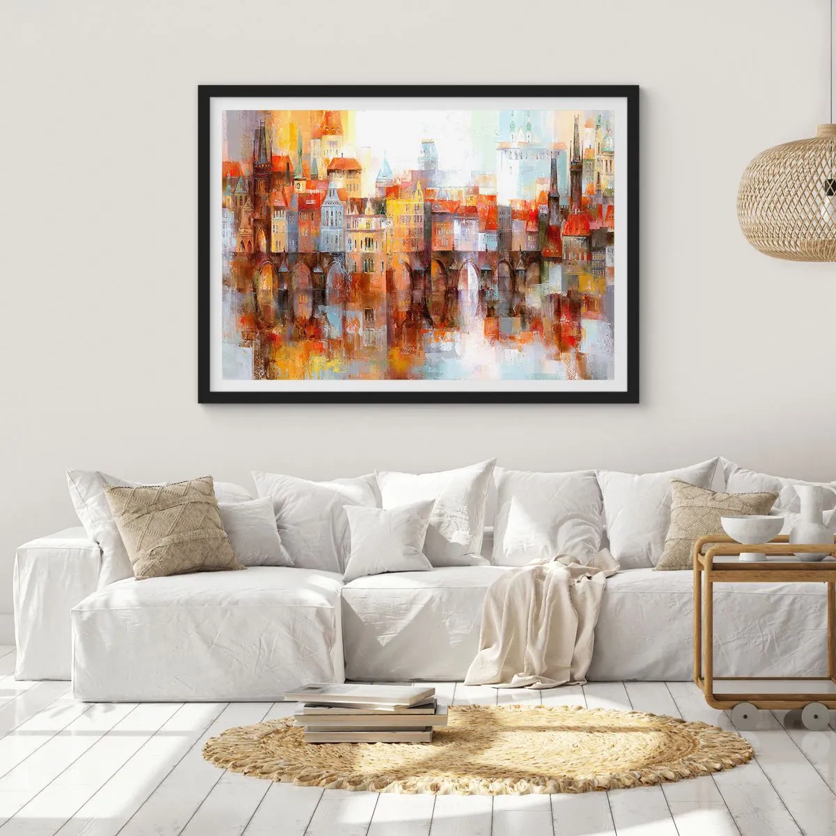 Plakat i sort ramme - Under broen også smuk - 100x70 cm