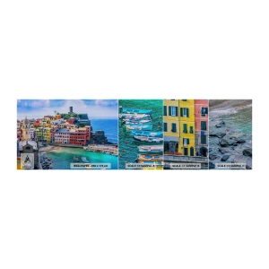Prøve Fototapet Premium Canvas - Middelhavets magiske by - Ligurien, By, Italien - 100x30 cm